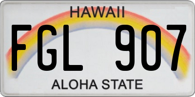 HI license plate FGL907