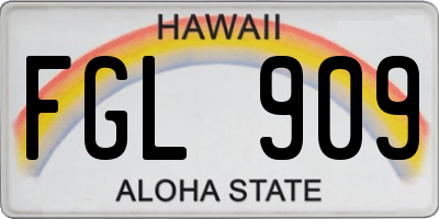 HI license plate FGL909