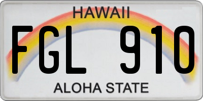HI license plate FGL910