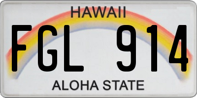 HI license plate FGL914