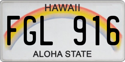 HI license plate FGL916