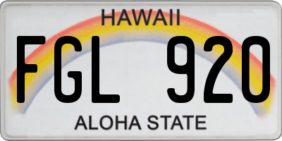 HI license plate FGL920