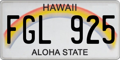 HI license plate FGL925