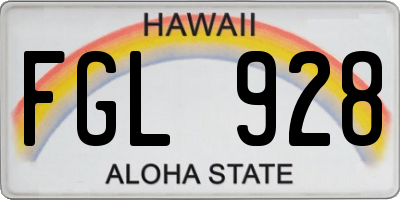 HI license plate FGL928