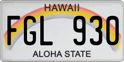 HI license plate FGL930
