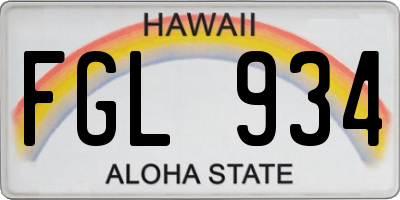 HI license plate FGL934