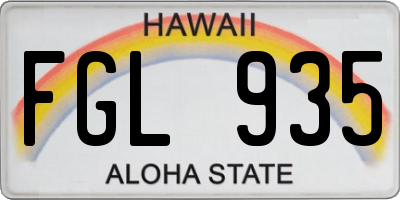 HI license plate FGL935