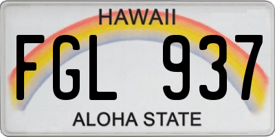 HI license plate FGL937