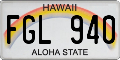 HI license plate FGL940