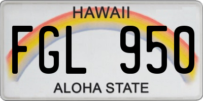 HI license plate FGL950