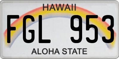 HI license plate FGL953