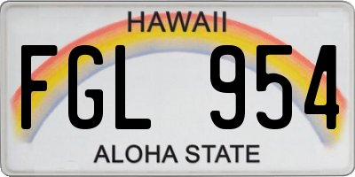 HI license plate FGL954