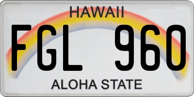 HI license plate FGL960