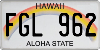 HI license plate FGL962