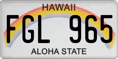 HI license plate FGL965
