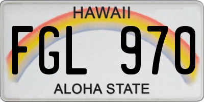 HI license plate FGL970