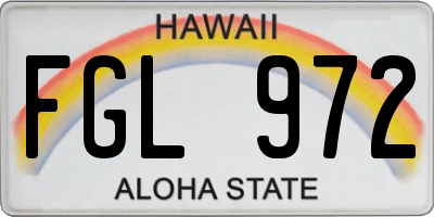 HI license plate FGL972
