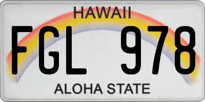HI license plate FGL978