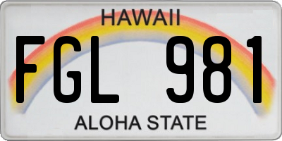 HI license plate FGL981