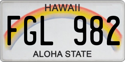 HI license plate FGL982