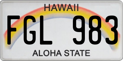 HI license plate FGL983