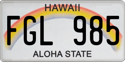 HI license plate FGL985