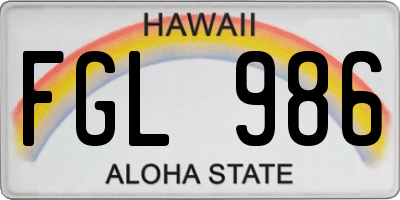 HI license plate FGL986