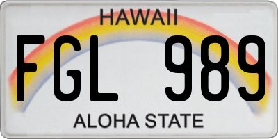 HI license plate FGL989