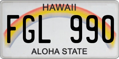 HI license plate FGL990