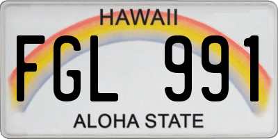 HI license plate FGL991