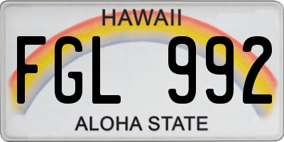HI license plate FGL992