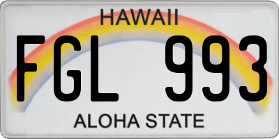 HI license plate FGL993