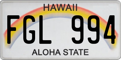 HI license plate FGL994