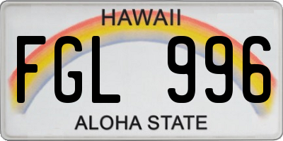 HI license plate FGL996