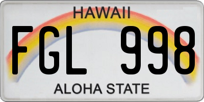 HI license plate FGL998