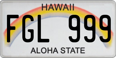 HI license plate FGL999