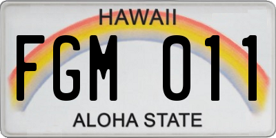 HI license plate FGM011