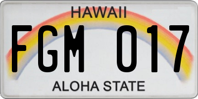 HI license plate FGM017