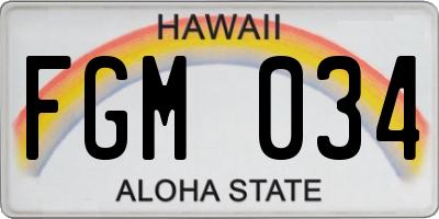 HI license plate FGM034