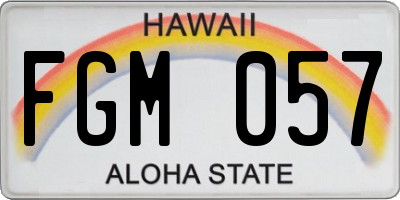 HI license plate FGM057
