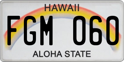 HI license plate FGM060