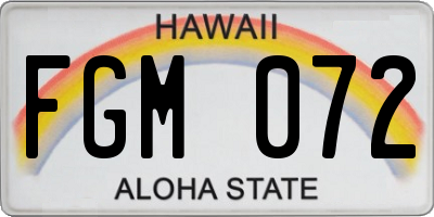 HI license plate FGM072