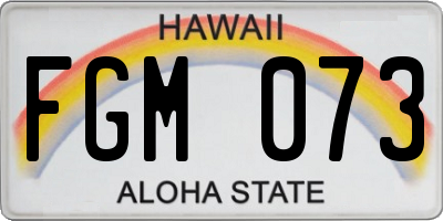 HI license plate FGM073