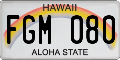 HI license plate FGM080