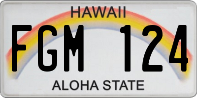 HI license plate FGM124