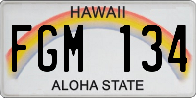 HI license plate FGM134