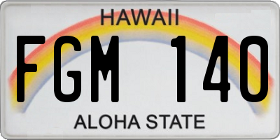 HI license plate FGM140