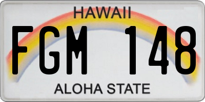 HI license plate FGM148