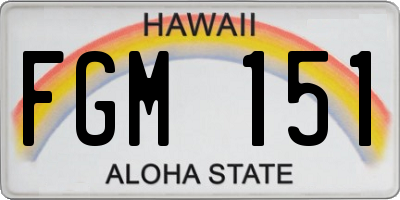HI license plate FGM151