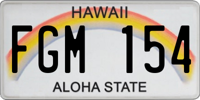 HI license plate FGM154